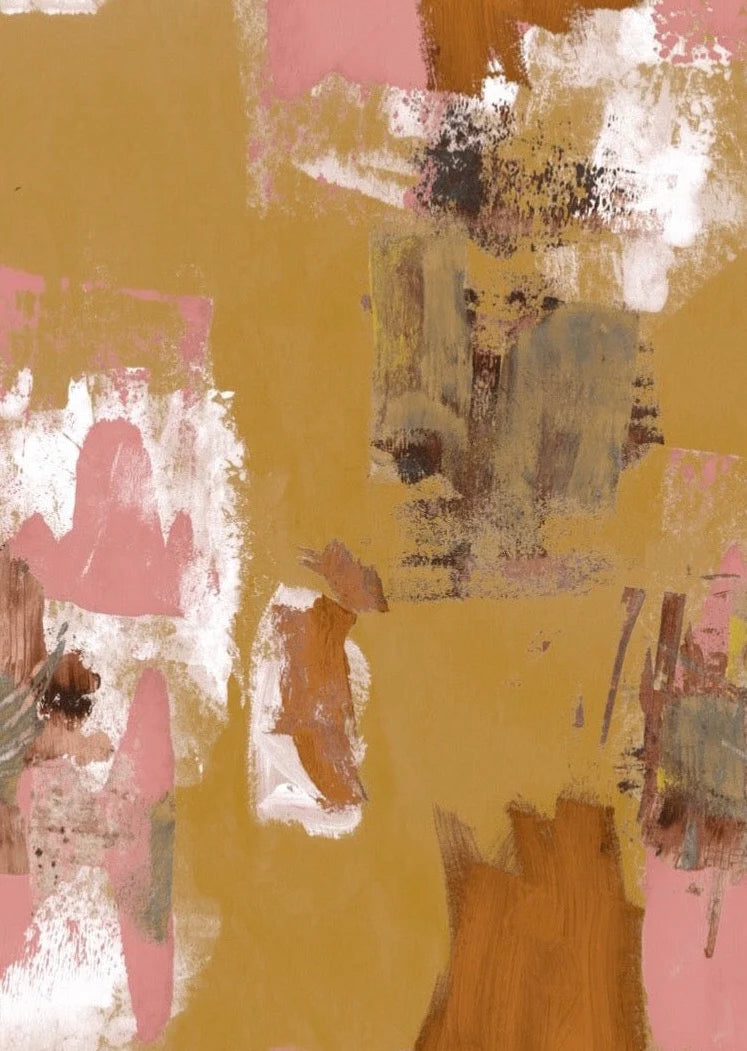 Abstract Wallpaper - Tan & Pink
