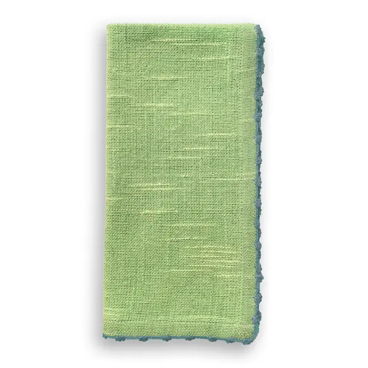 Cloth Napkin - Green/Blue Trim