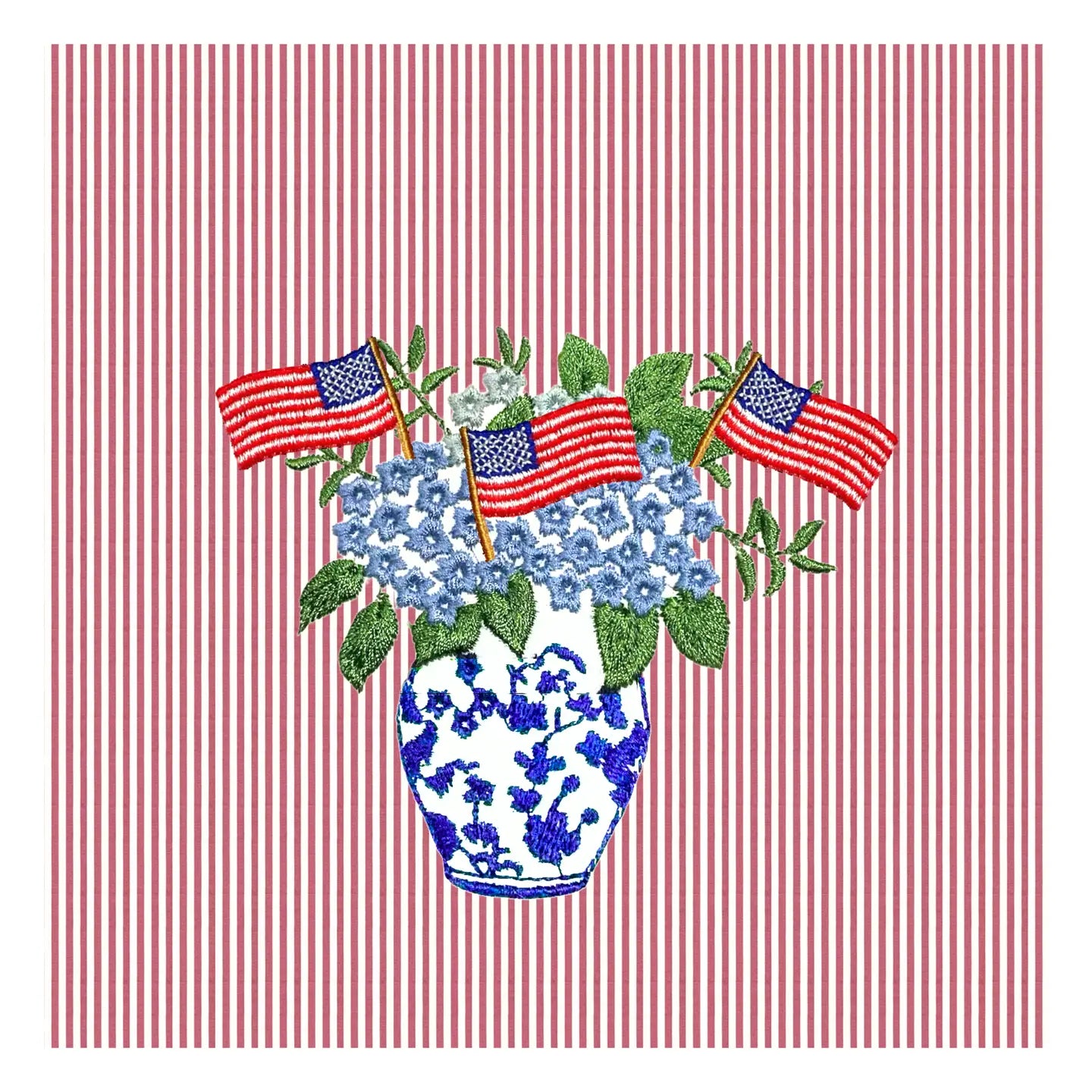 Cocktail Napkin - Hydrangeas & Flags