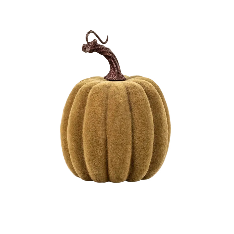 Green Flocked Pumpkin - 6.5"