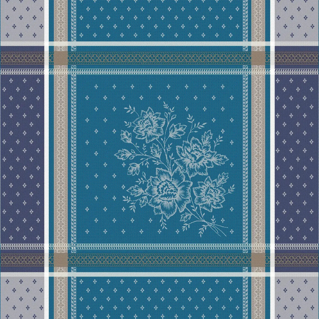 Table Runner - Blue Jacquard