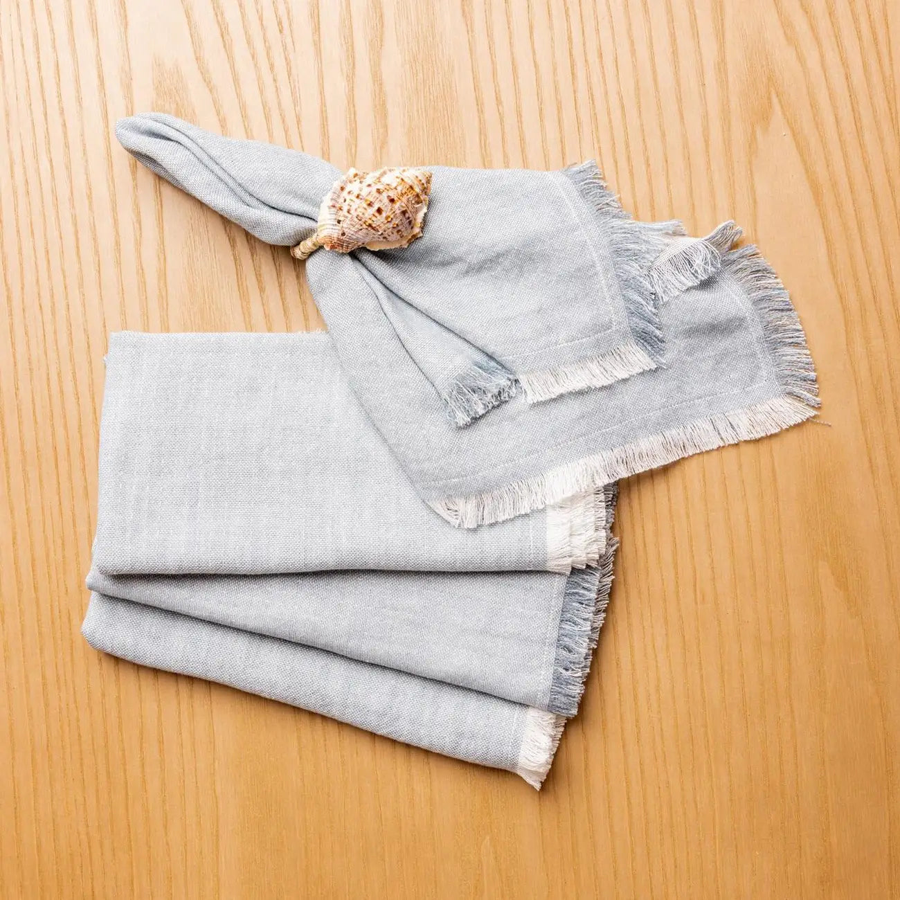 Cloth Napkin - Chambray Fringe