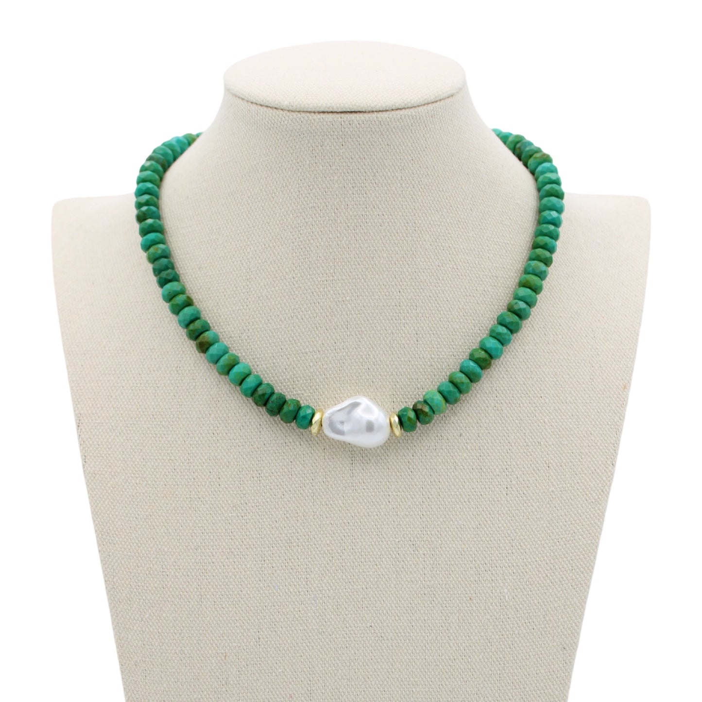 Baroque Pearl Necklace - Green
