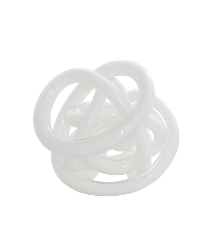 Hand Blown Glass Knot - White/Medium