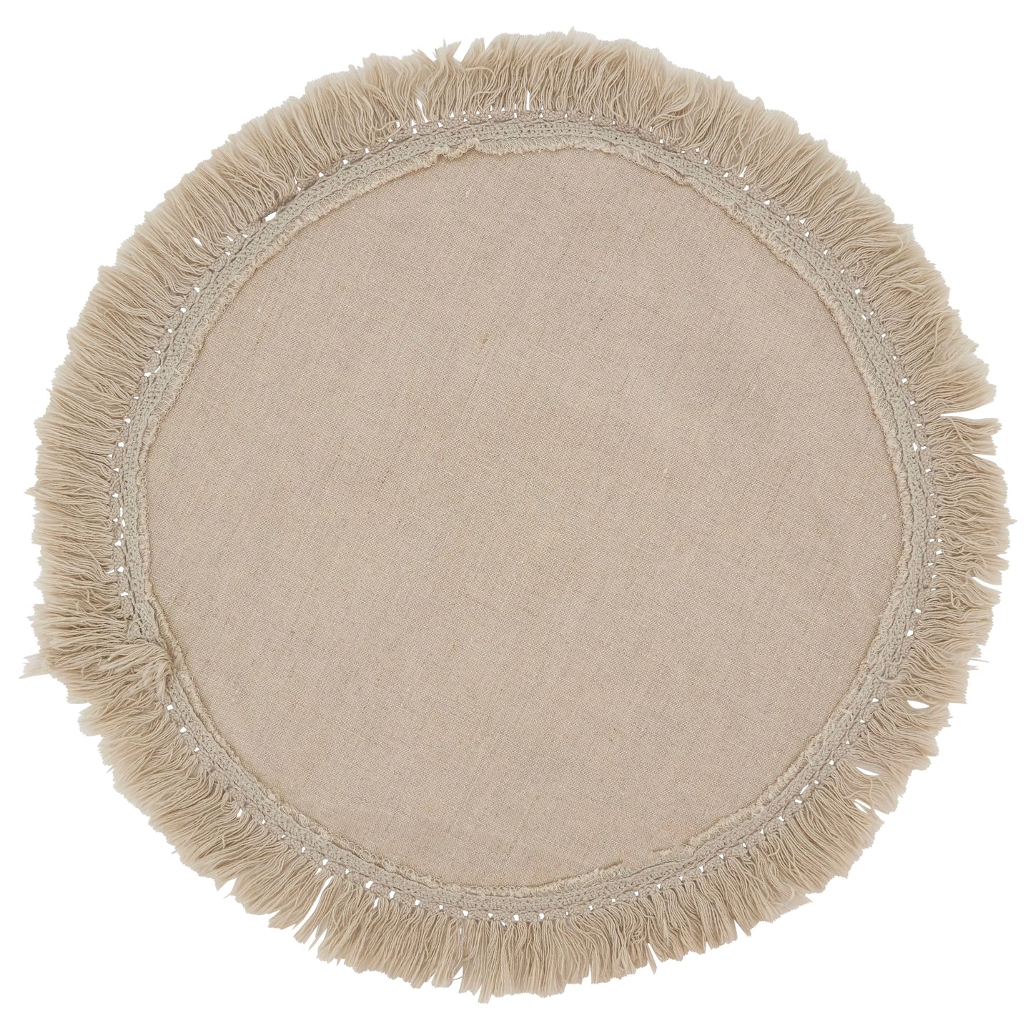 Stonewashed Fringe Placemat - Natural