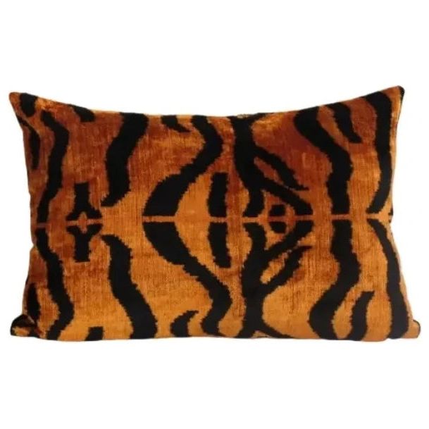 Ikat Bronze Tiger Pillow - 16x26