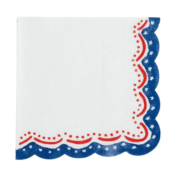 Cocktail Napkin - Scalloped Stars
