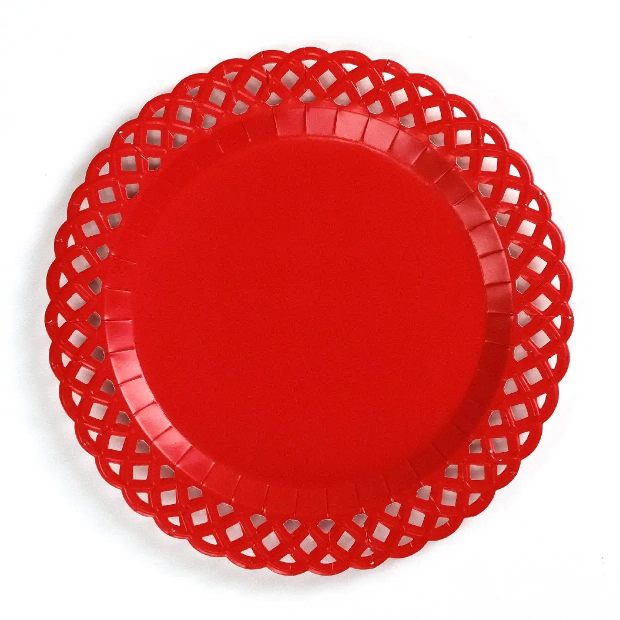 Paper Plate (Large) - Red Basketweave