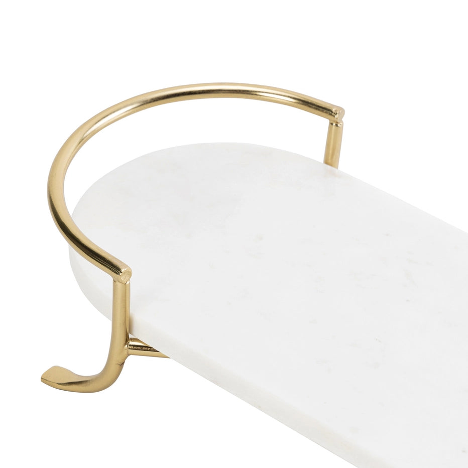 Oval Marble Tray/Gold Stand