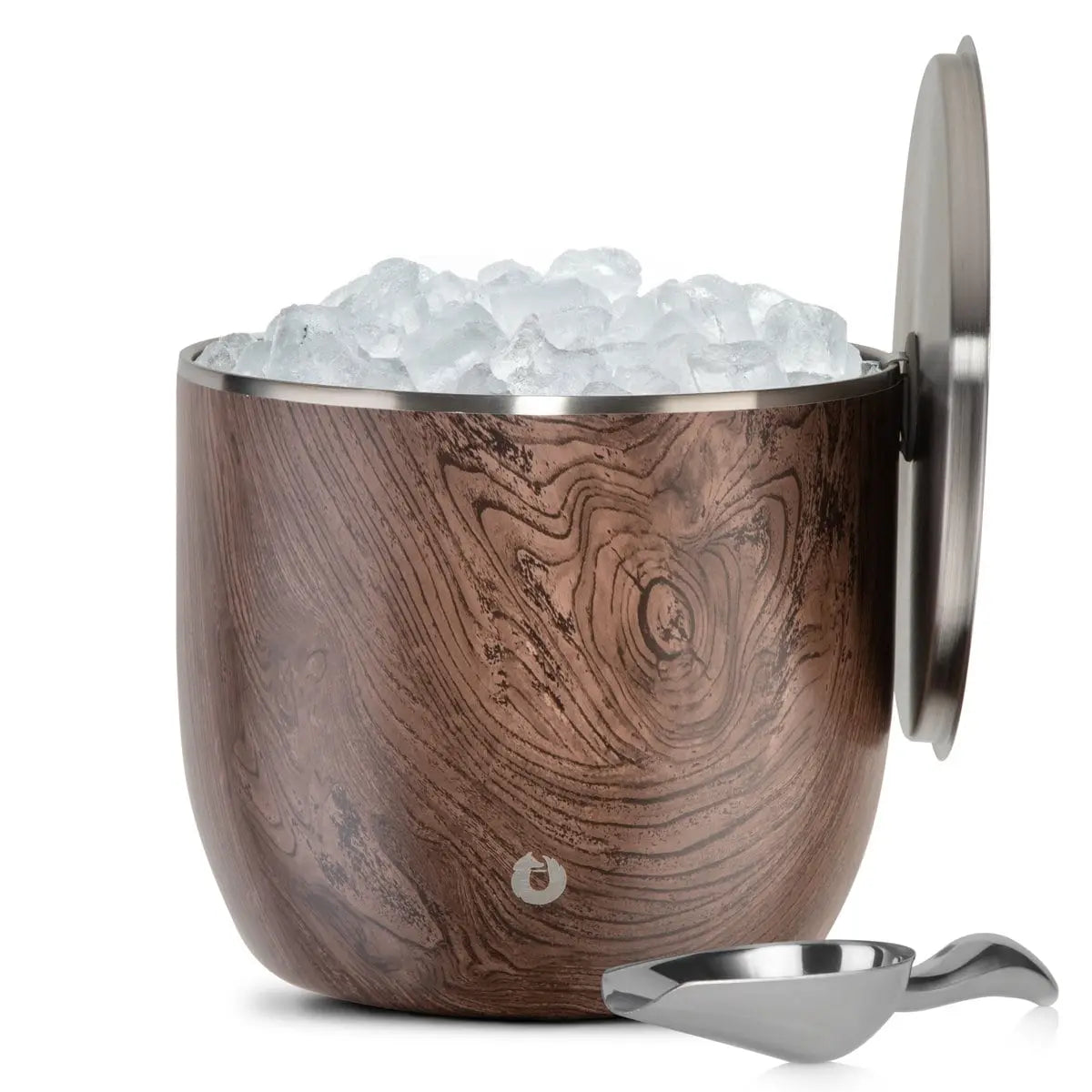 Woodgrain Ice Bucket with Lid/Scoop