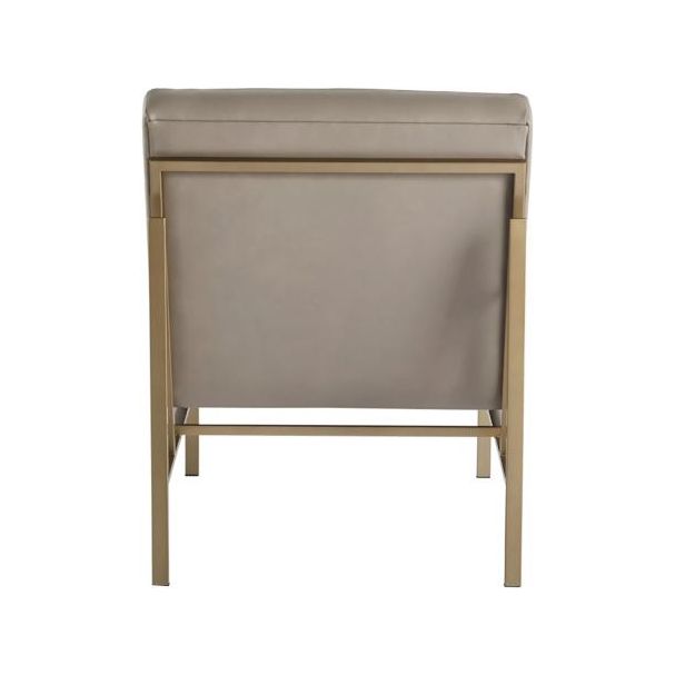 Leather/Gold Accent Chair