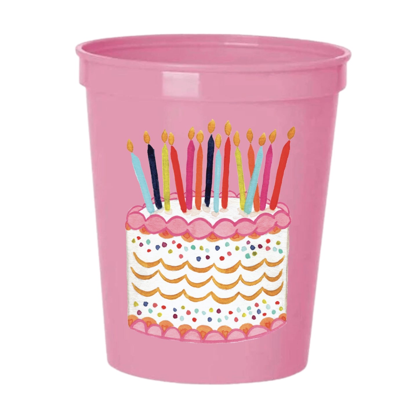 Pink Birthday Cups S/6