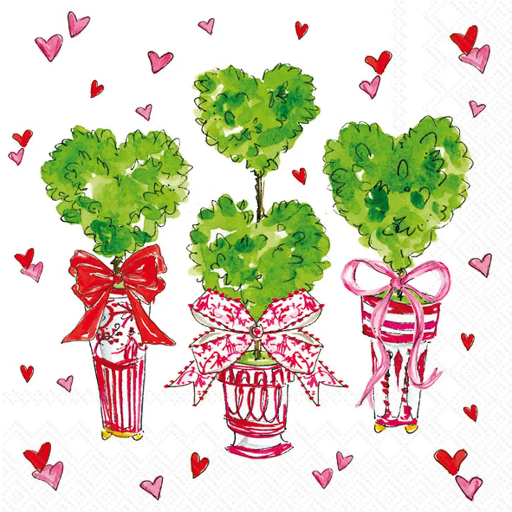 Cocktail Napkin - Heart Topiary