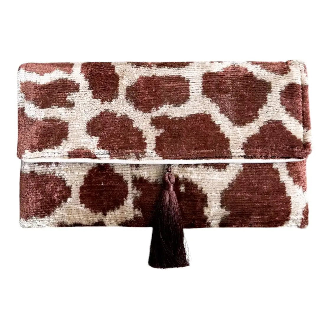 Silk Velvet Cow Ikat Cluch/Crossbody