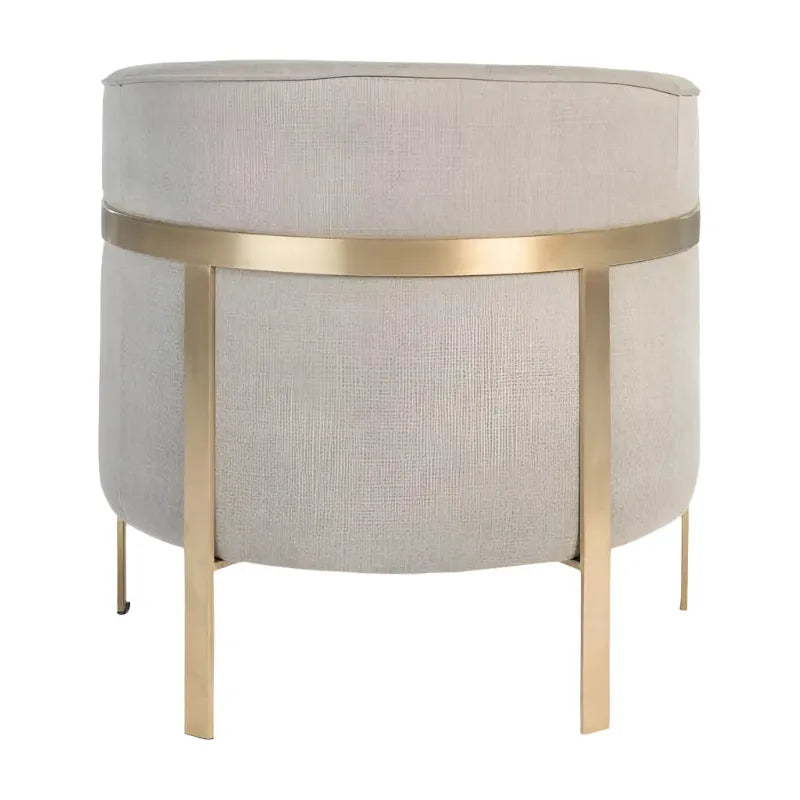 Taupe/Gold Accent Chair