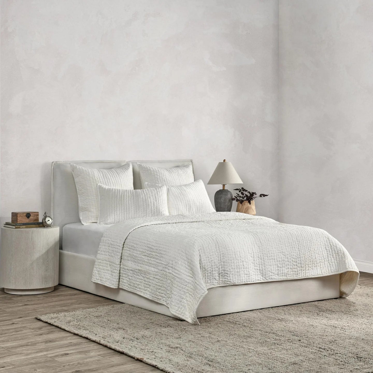 Bari Velvet Quilt Set - Cloud
