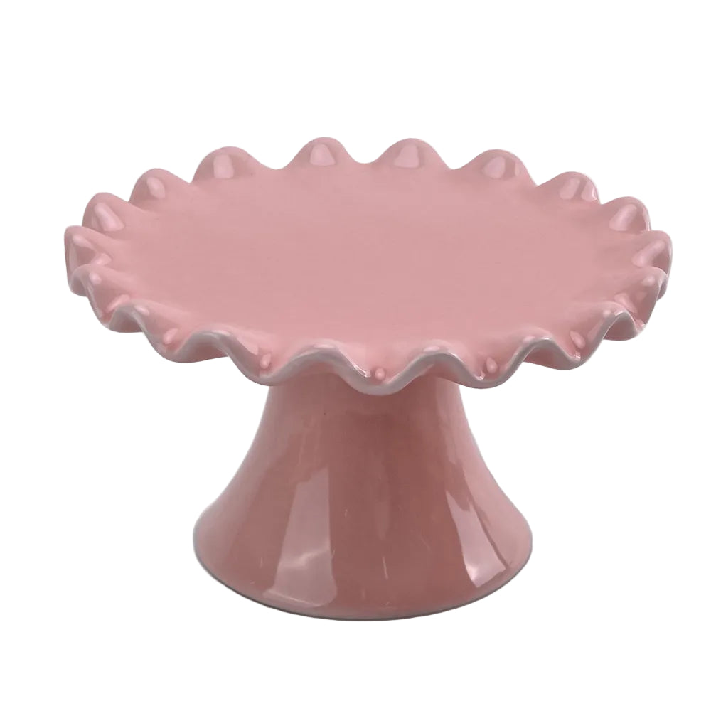 Ruffled Cake Stand - Pink