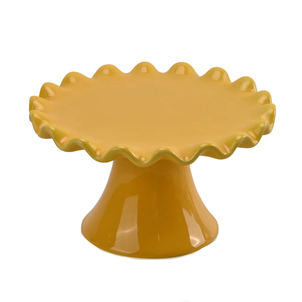 Ruffled Cake Stand - Yellow