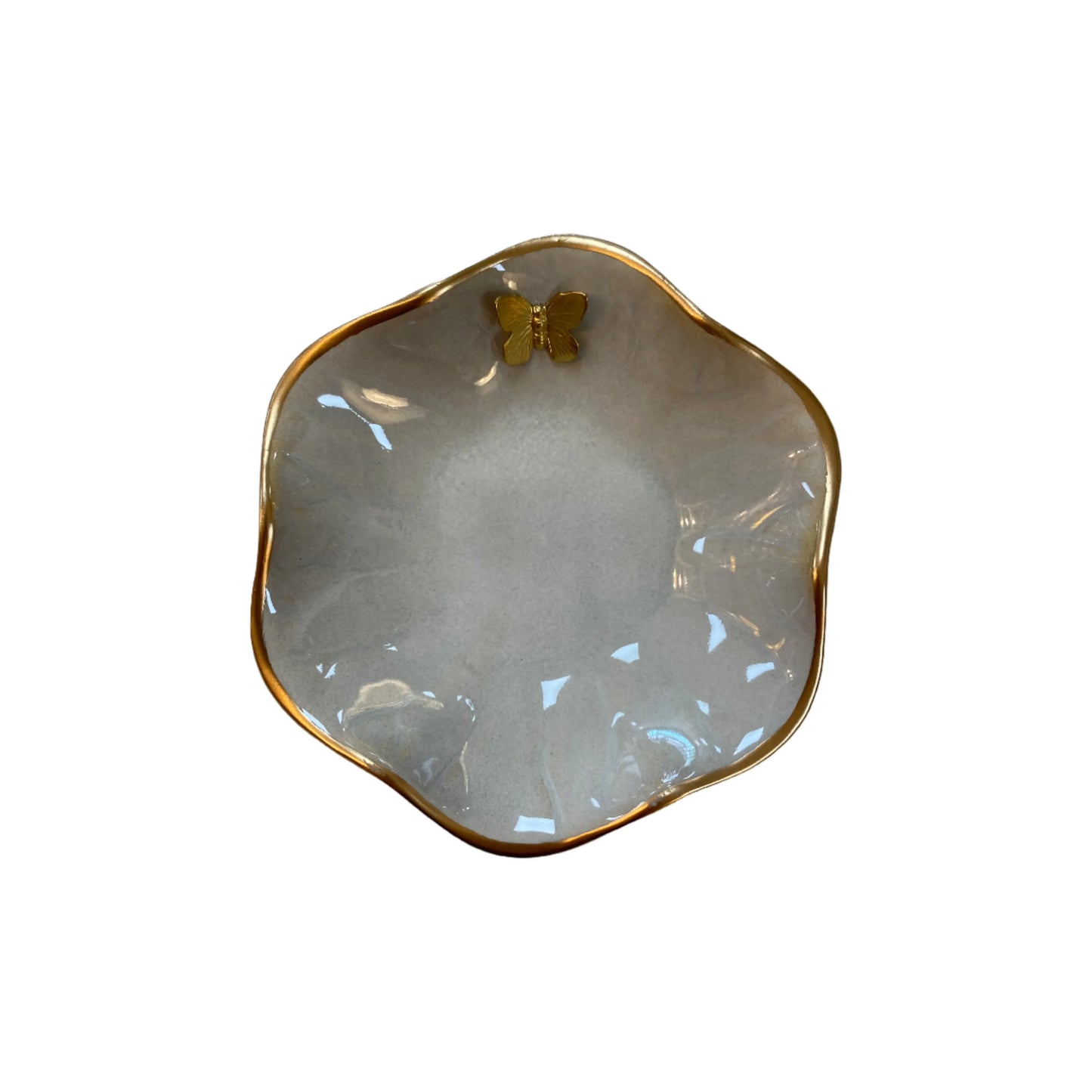 Ceramic Dish - Ivory Butterfly