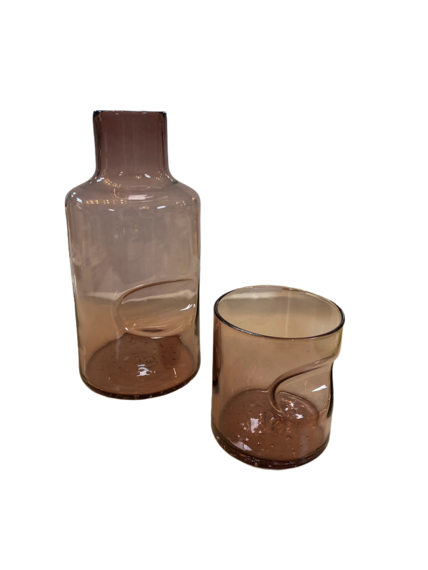 Thumb Divot Carafe Glass S/2