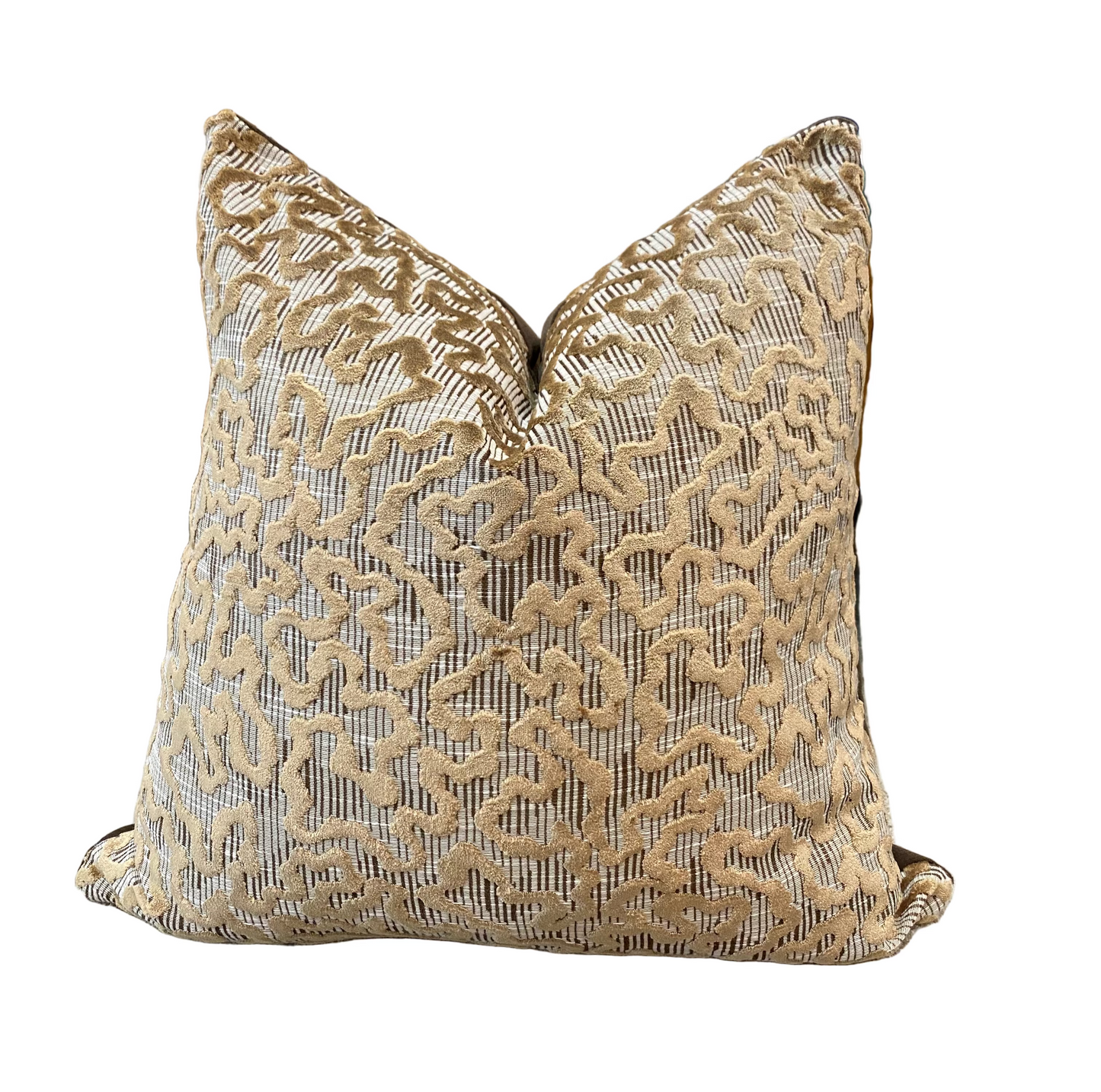 Mocha Geo Lines Pillow - 22x22