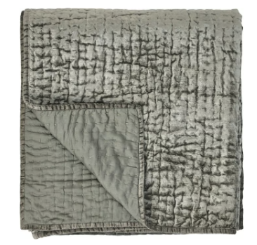 Bari Velvet Quilt Set - Sage