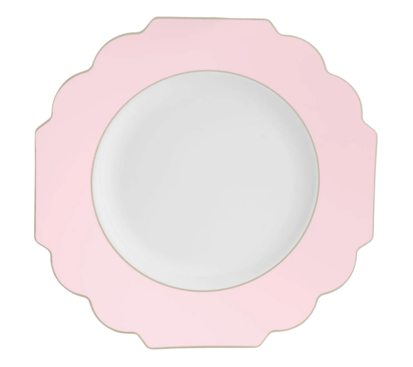 Plastic Plate (Large) - Scalloped Blush