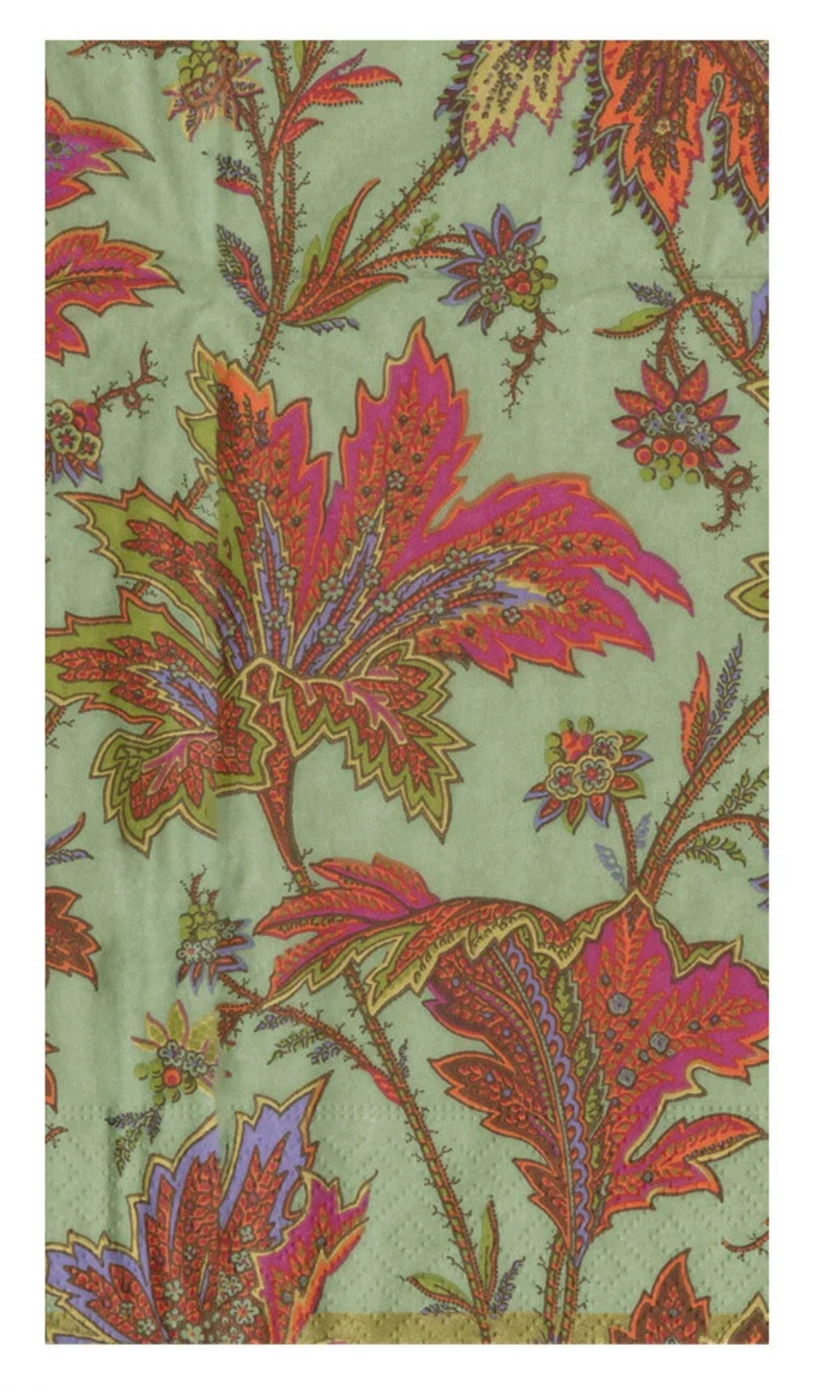 Guest Napkin - Paisley Leaves/Green
