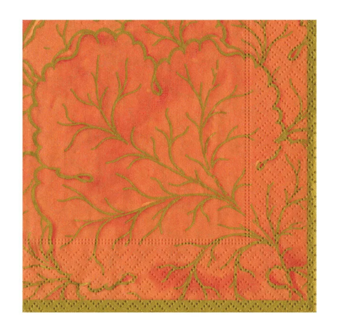 Cocktail Napkin - Gilded Majolica/Coral