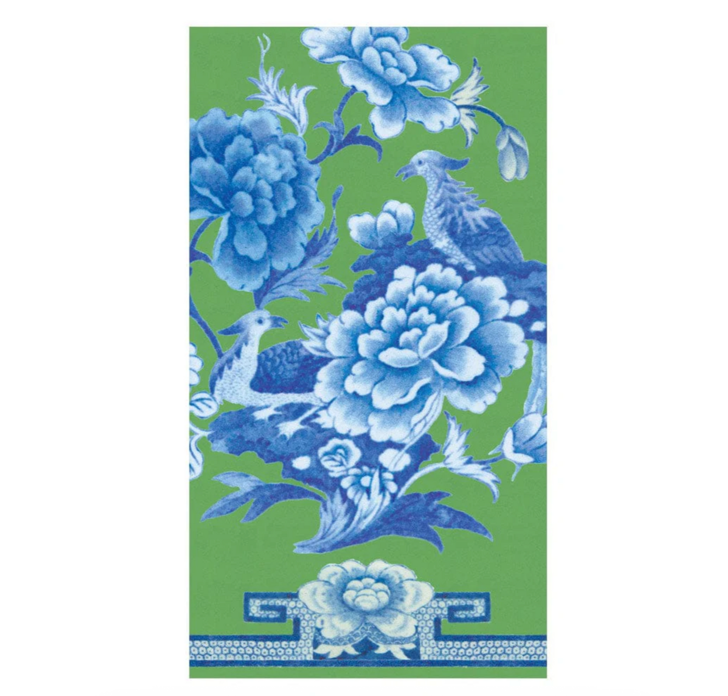 Guest Napkin - Green/Blue Floral Bird