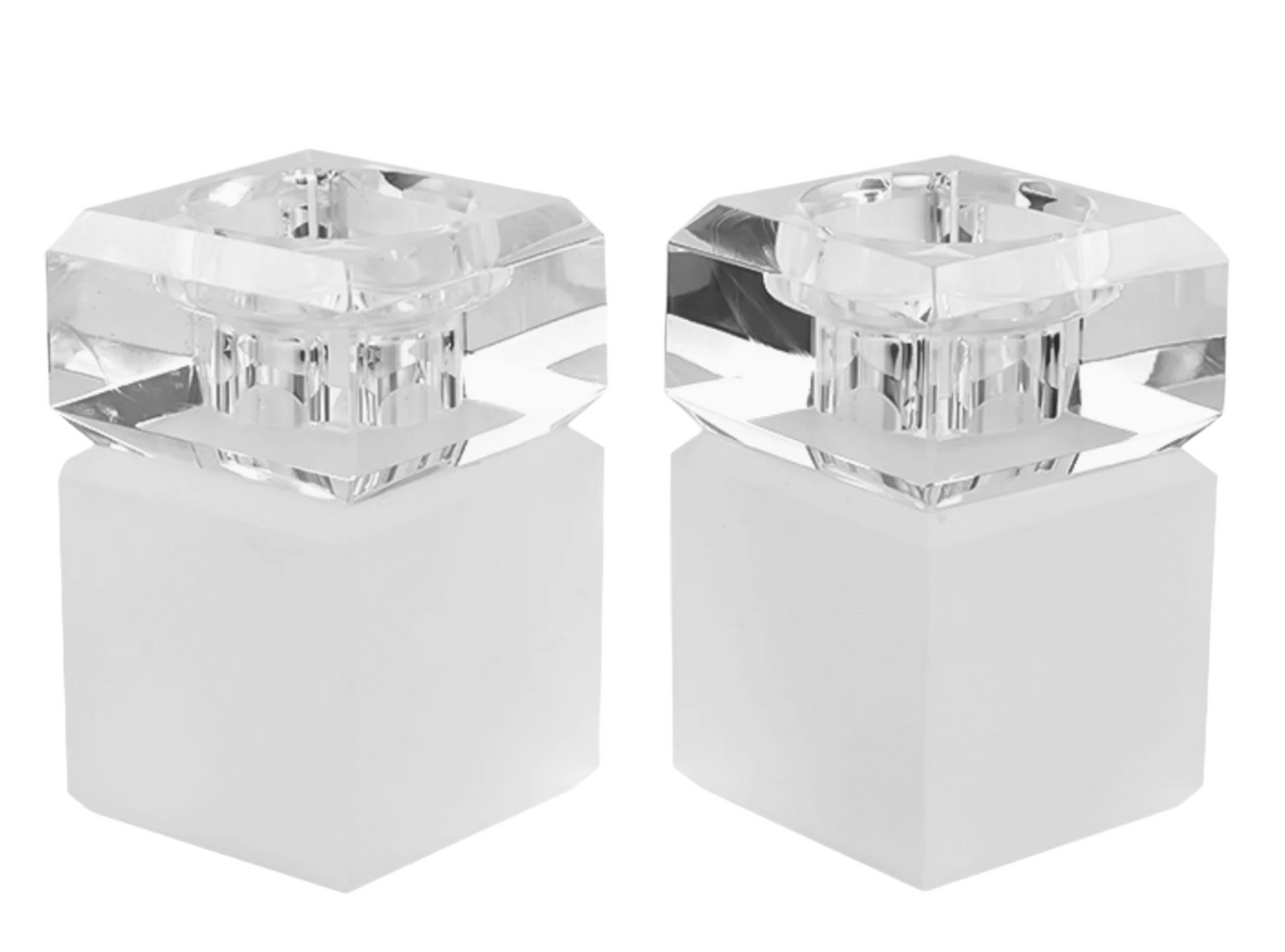 Two Tone Candleholder S/2 - Frosted