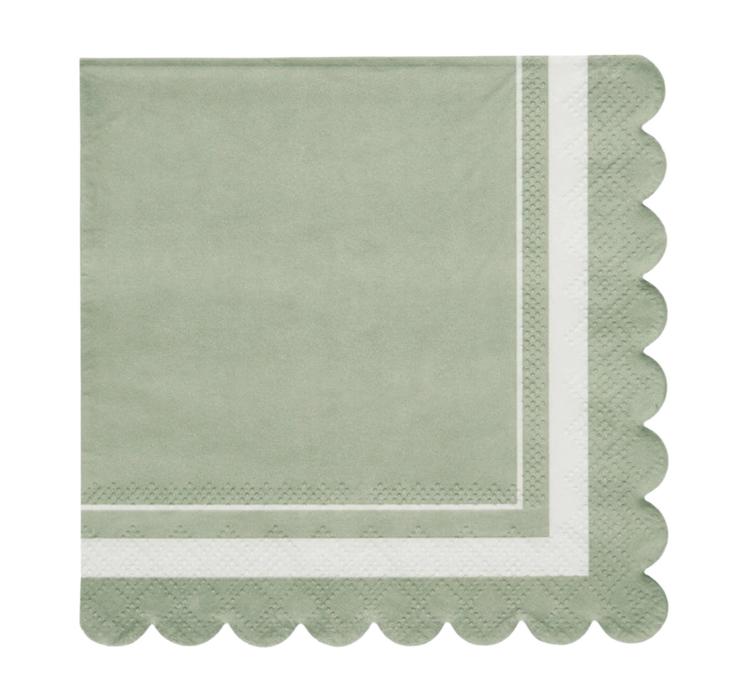 Cocktail Napkin - Scalloped Sage