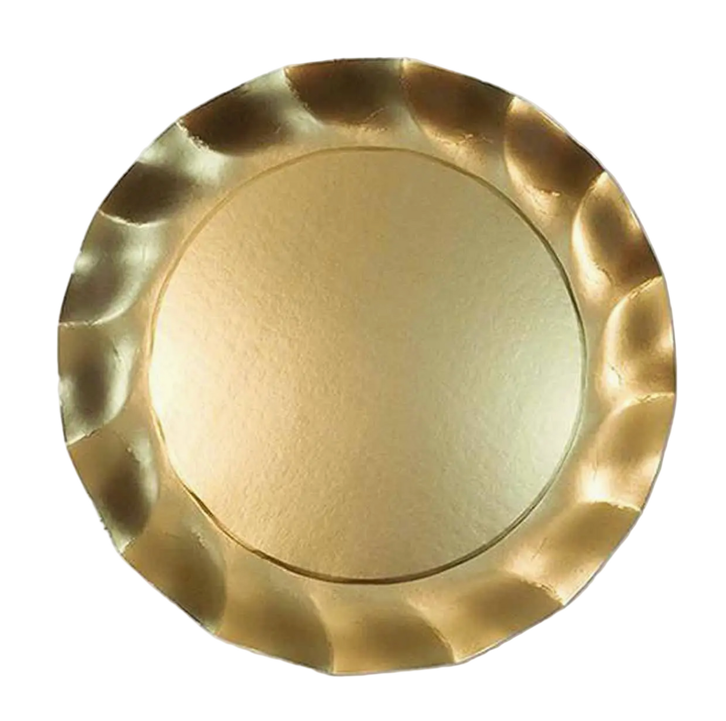 Paper Plate (Large) - Wavy Satin Gold