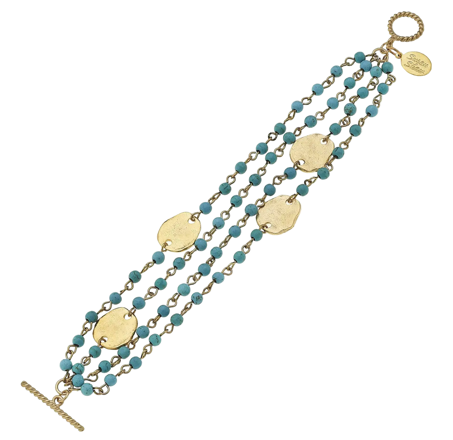 Gold/Turquoise Linked Bracelet