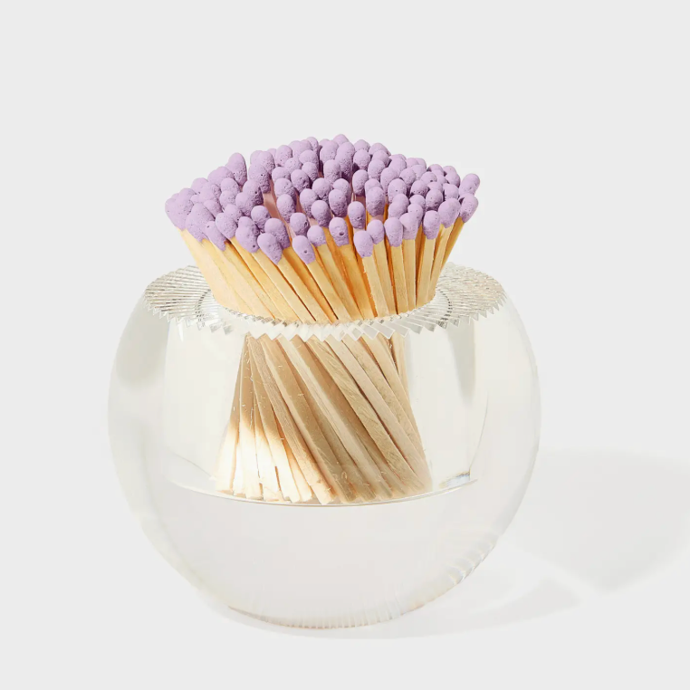 Acrylic Match Striker - Round/Lavender Matches