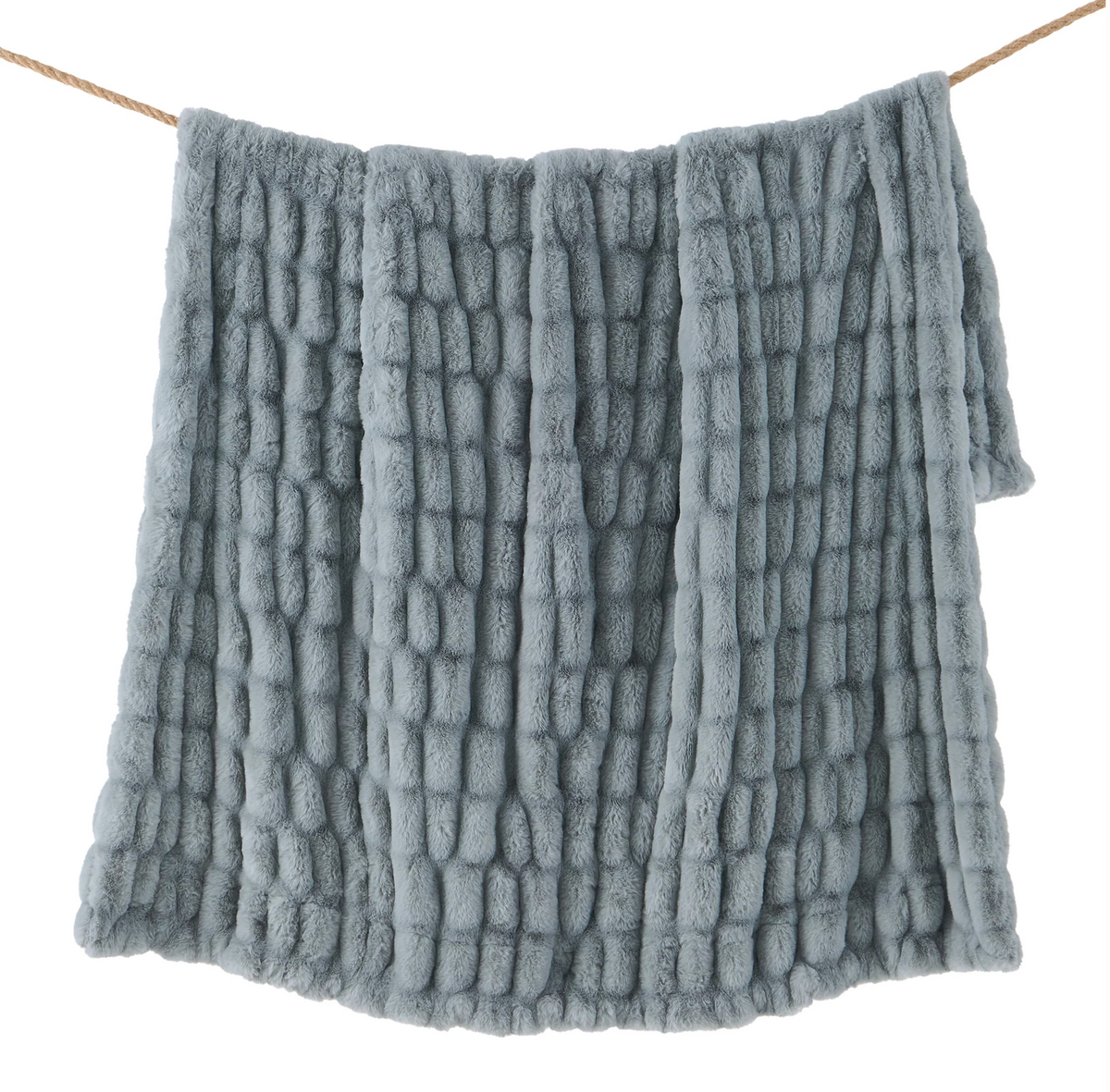 Ruched Rabbit Double-Sided Oversized Throw - Algean
