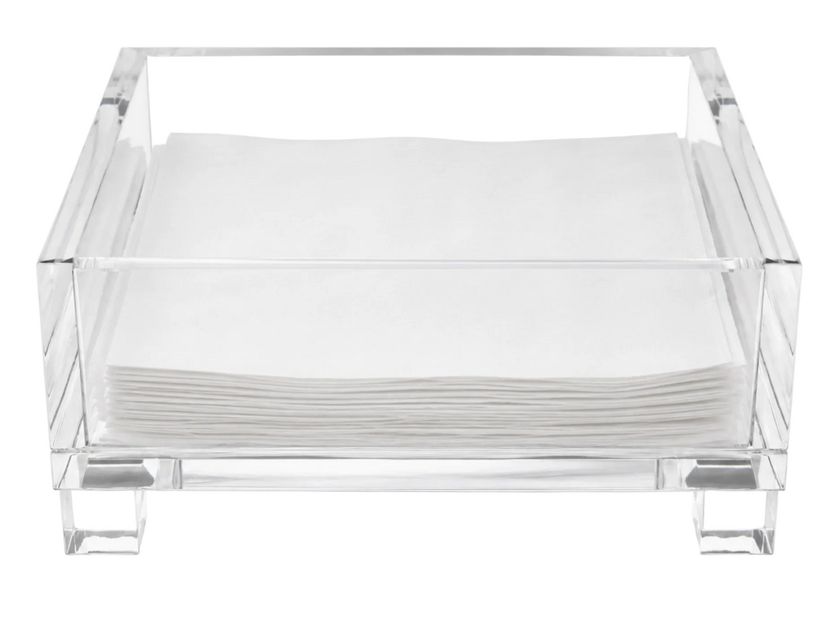 Cocktail Napkin Holder - Clear Footed Acrylic