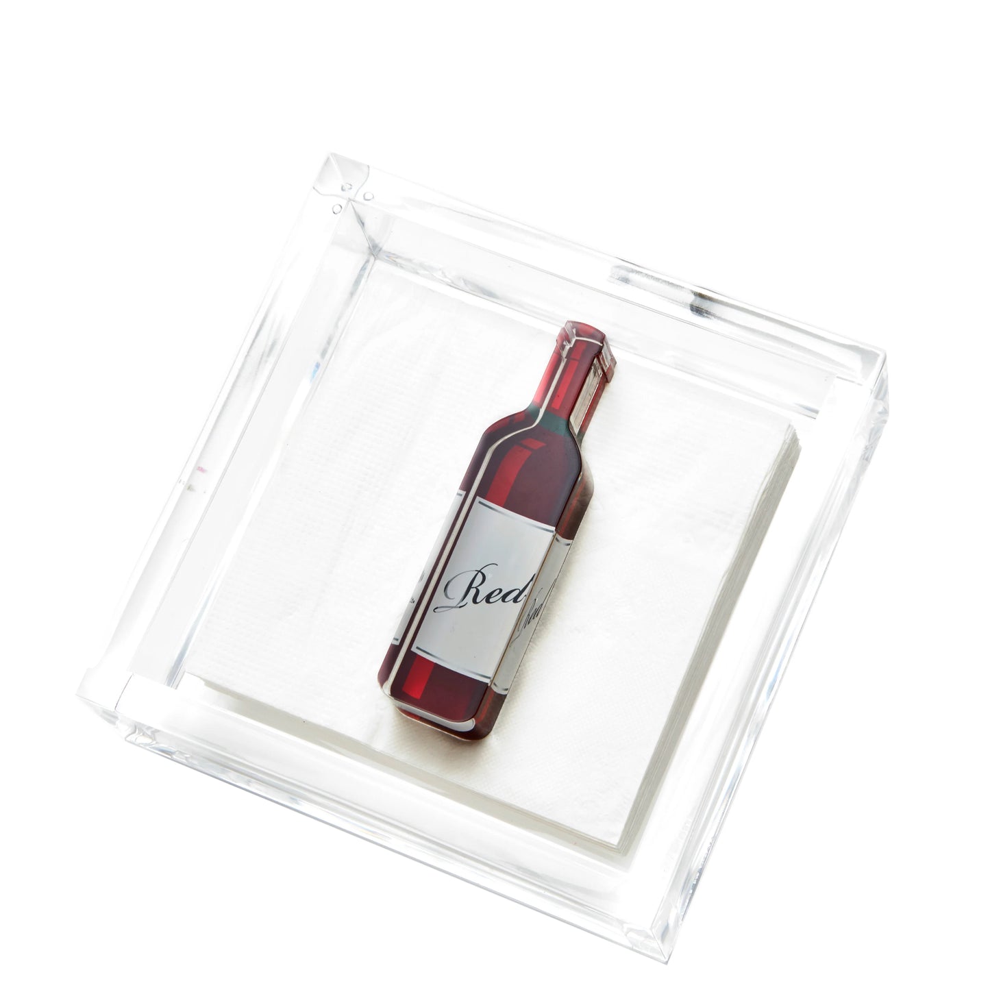 Cocktail Napkin Holder w/ Red Wine Weight