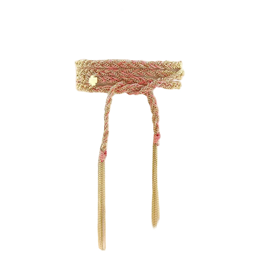 Braided Pink Necklace/Bracelet