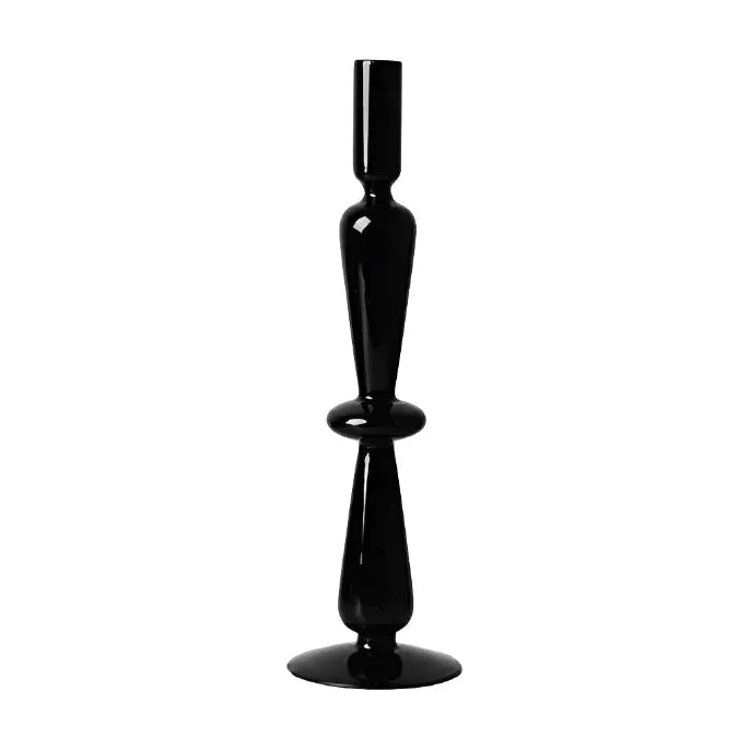 Black Glass Candlestick - III