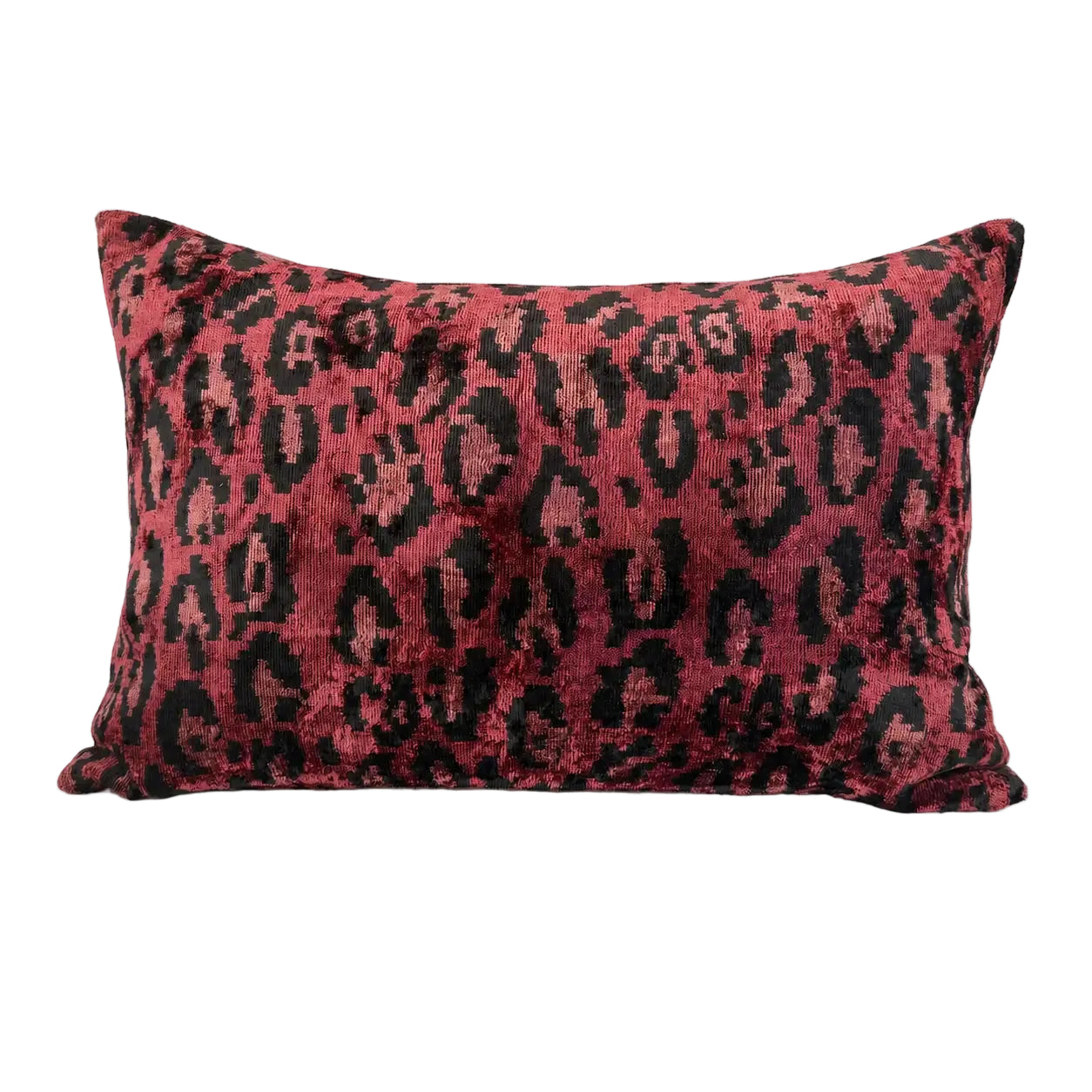 Berry Leopard Ikat Pillow - 16x24