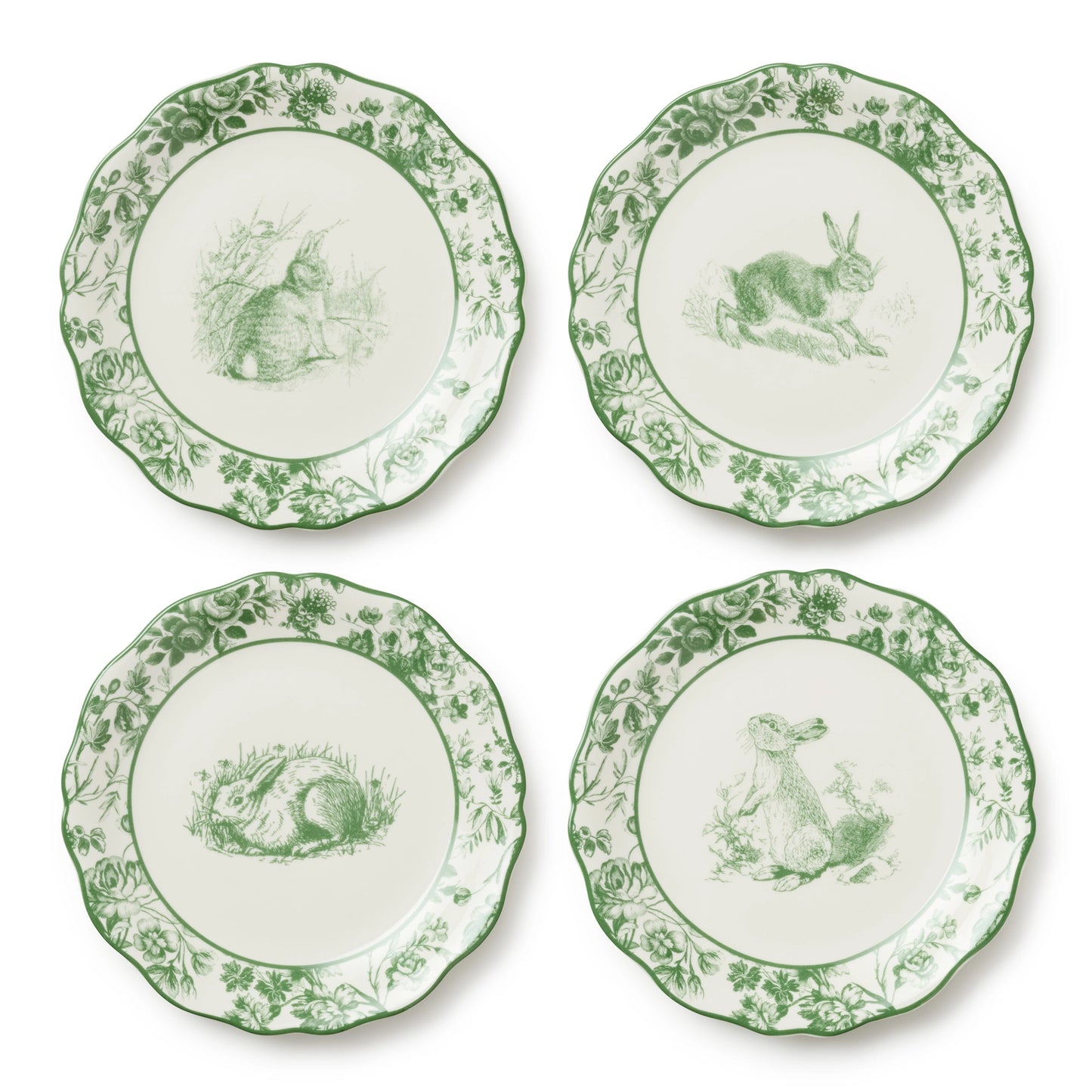 Garden Bunny Plate Assortment S/4