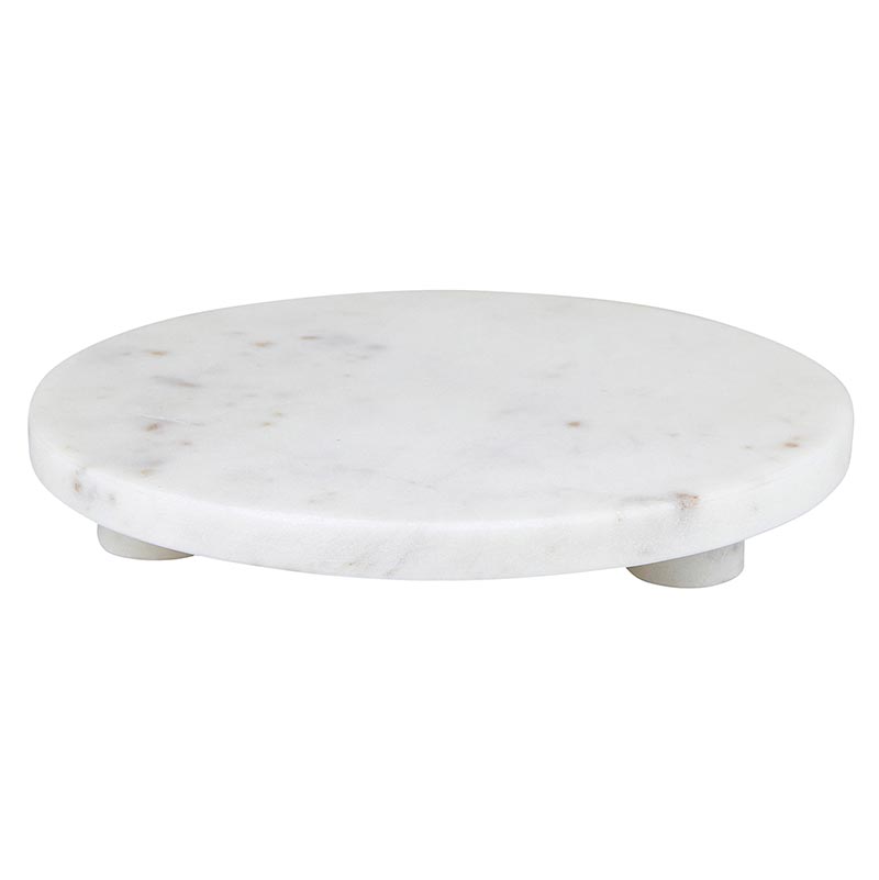 White Marble Footed Tray