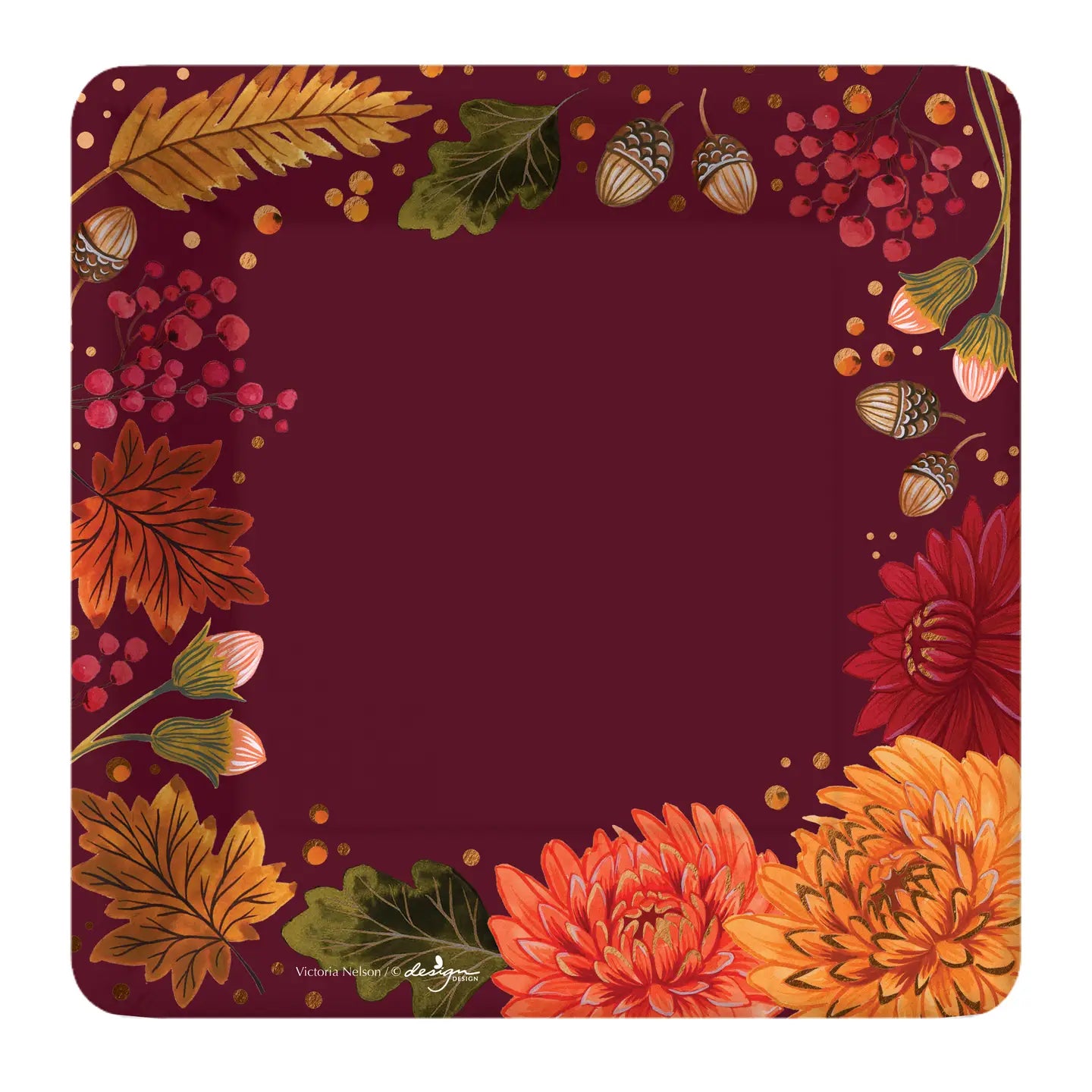Paper Plate (Small) - Gold Foiled Harvest