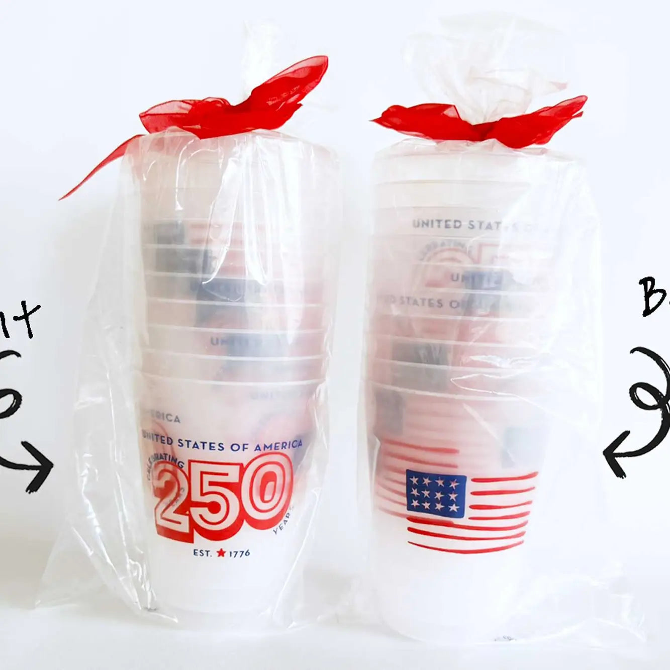 Celebrating 250 Years/Patriotic Flag Frosted Cups S/10