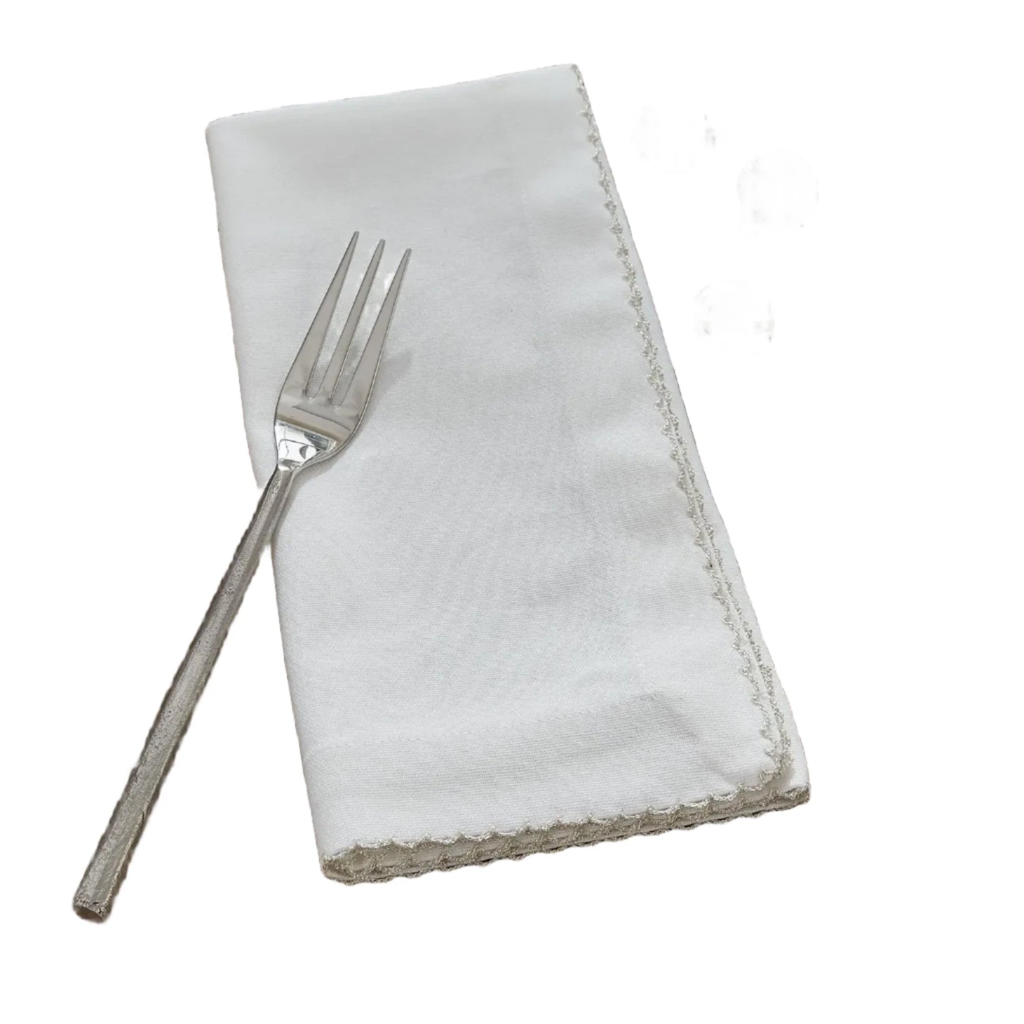 Cloth Napkin - Silver Crochet