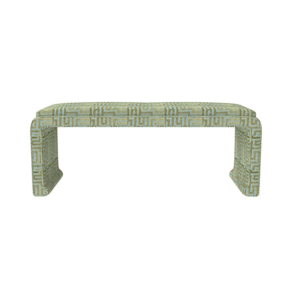 Green Greek Key Bench