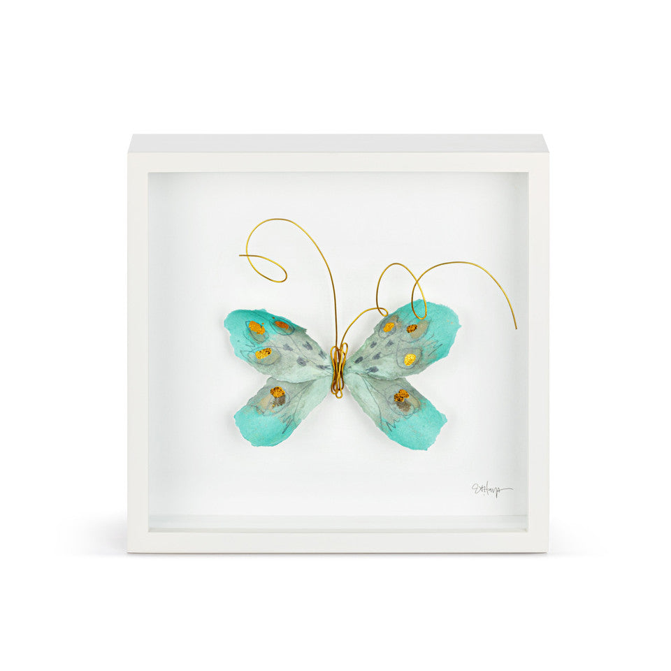 Butterfly Shadow Box - Turquoise