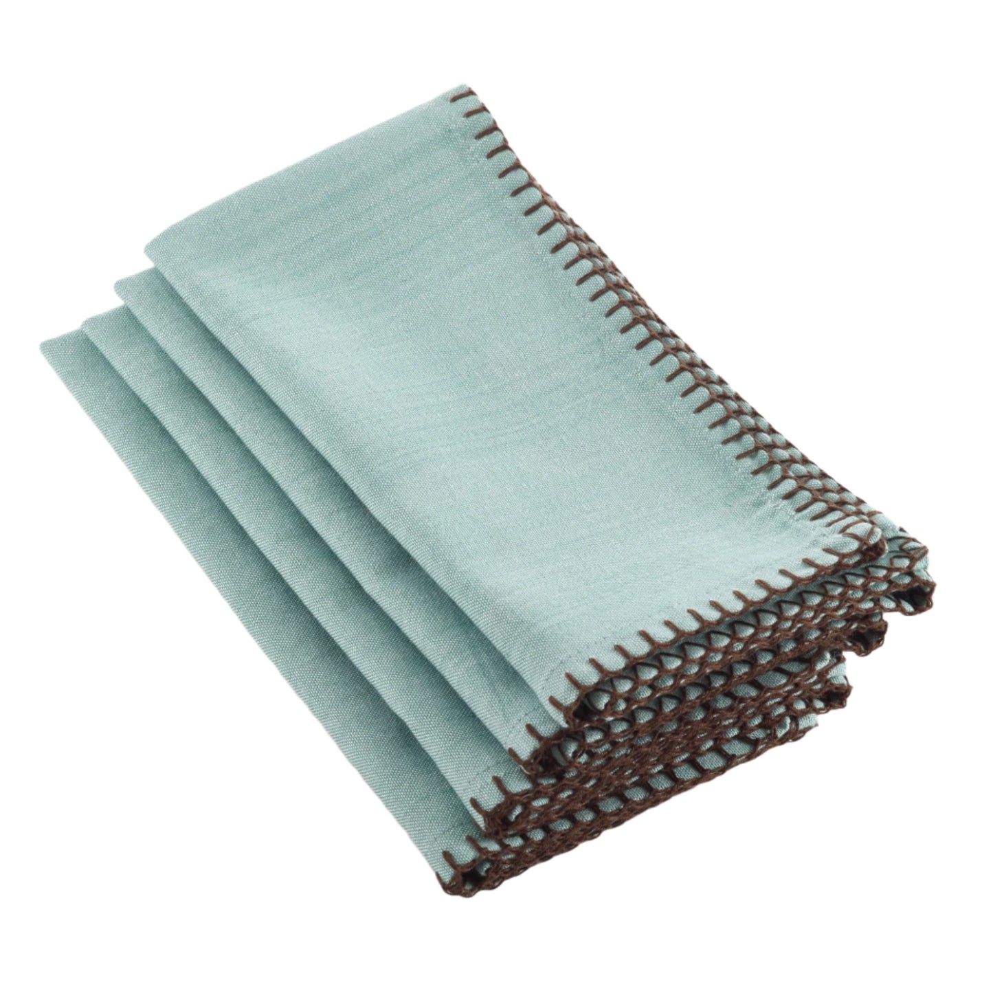 Cloth Napkin - Aqua Whip Stitched