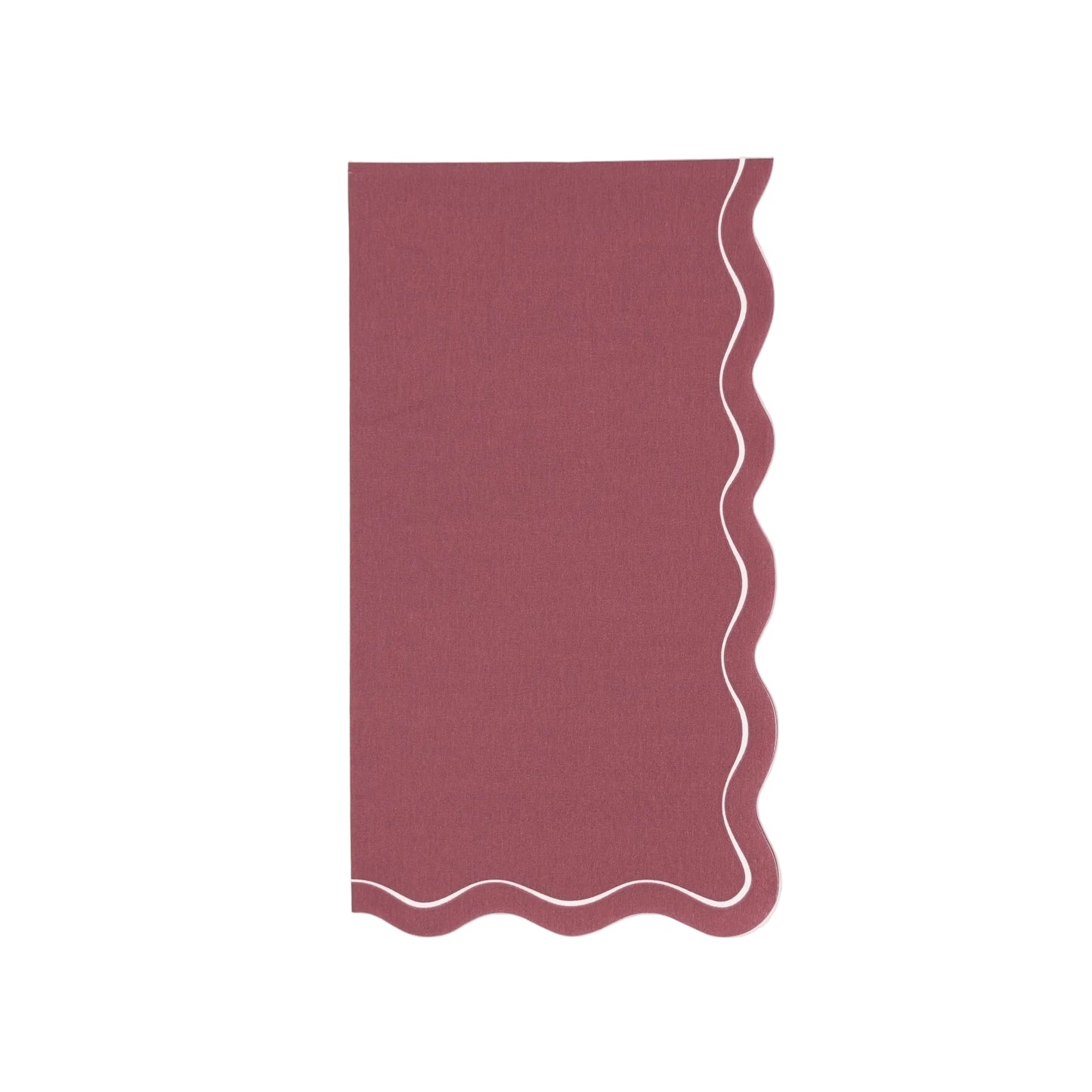 Guest Napkin - Scalloped Burgundy